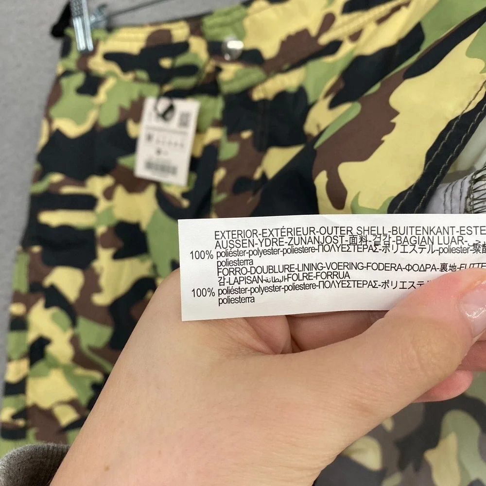 Zara Swim Trunks Mens Medium Camo Green Black Pockets‎ Swim Beach Lightweight